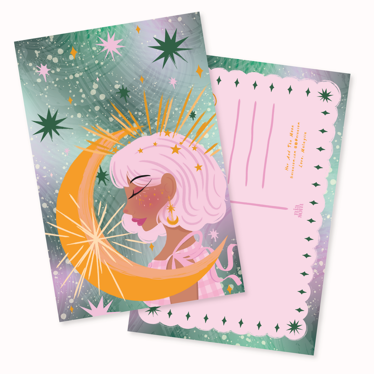 Her And The Moon Postcard