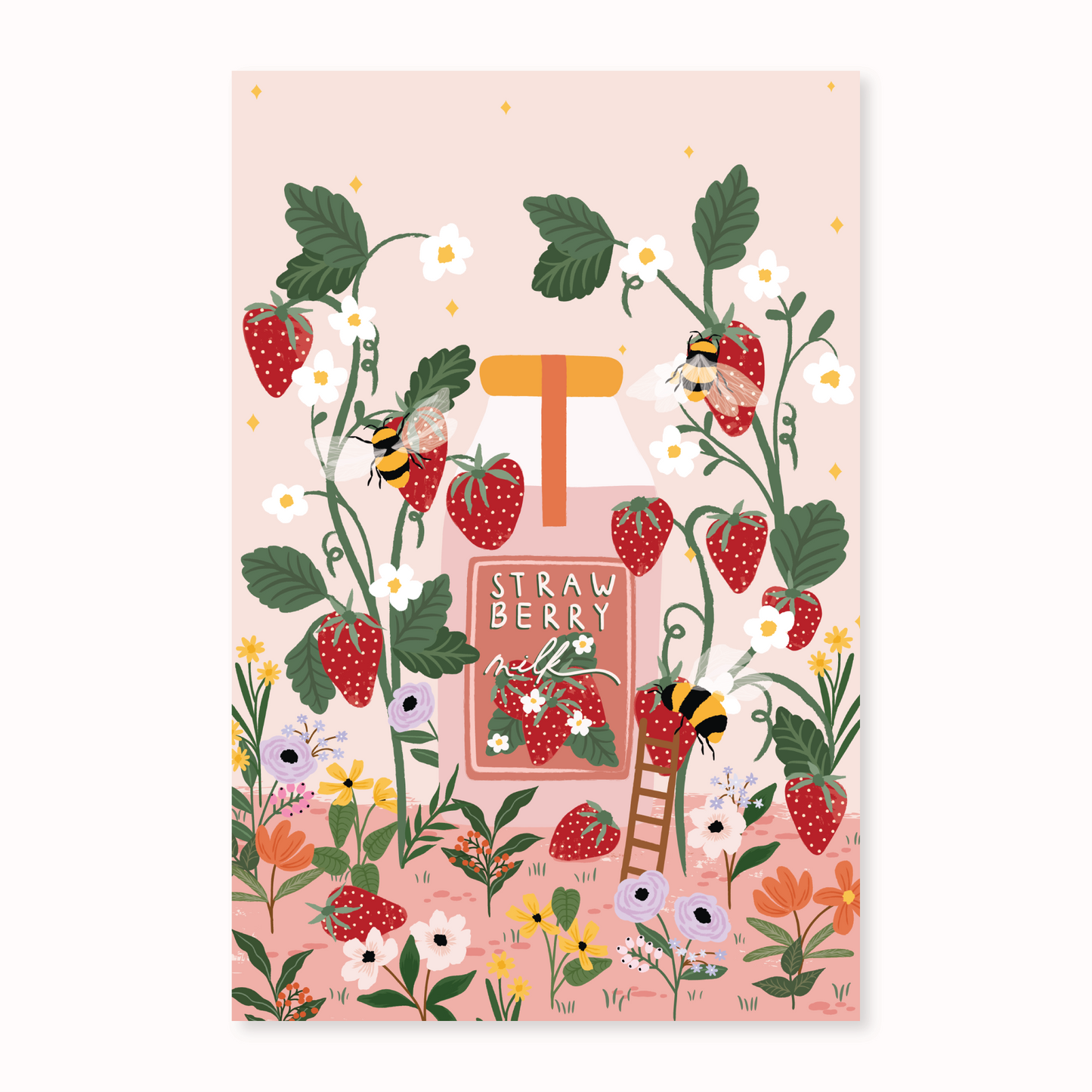 Bees & The Berries Postcard