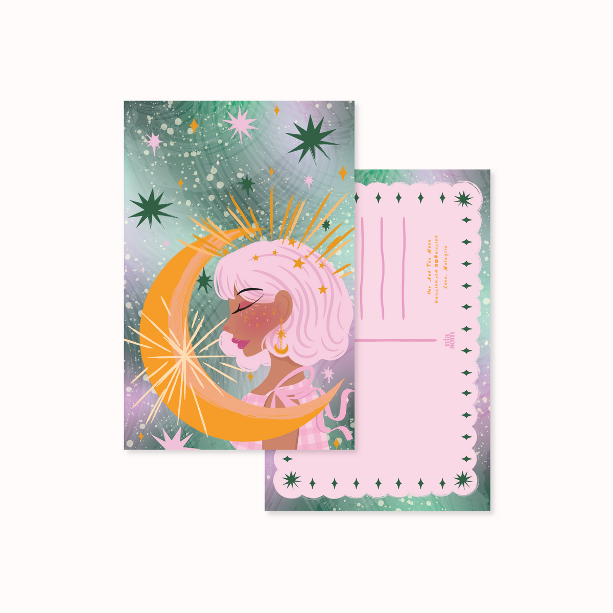 Her And The Moon Postcard