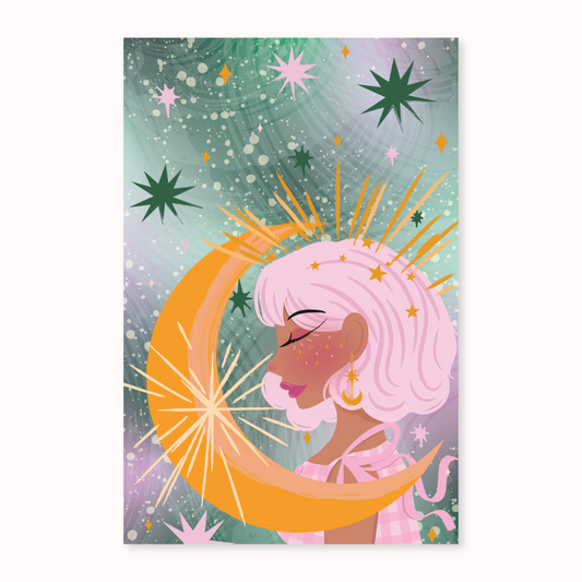 Her And The Moon Postcard