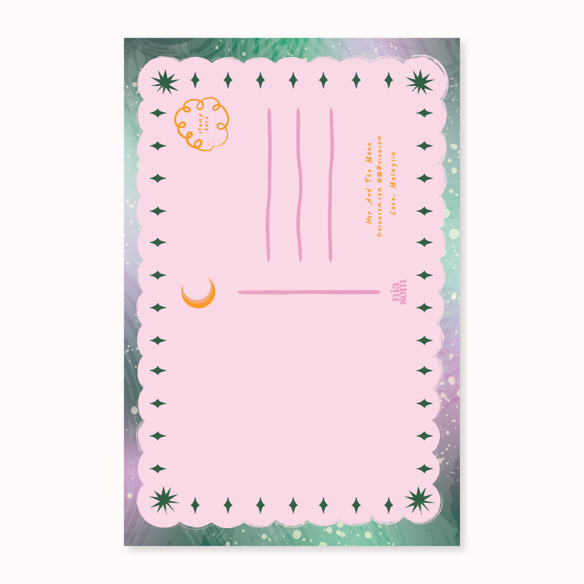 Her And The Moon Postcard