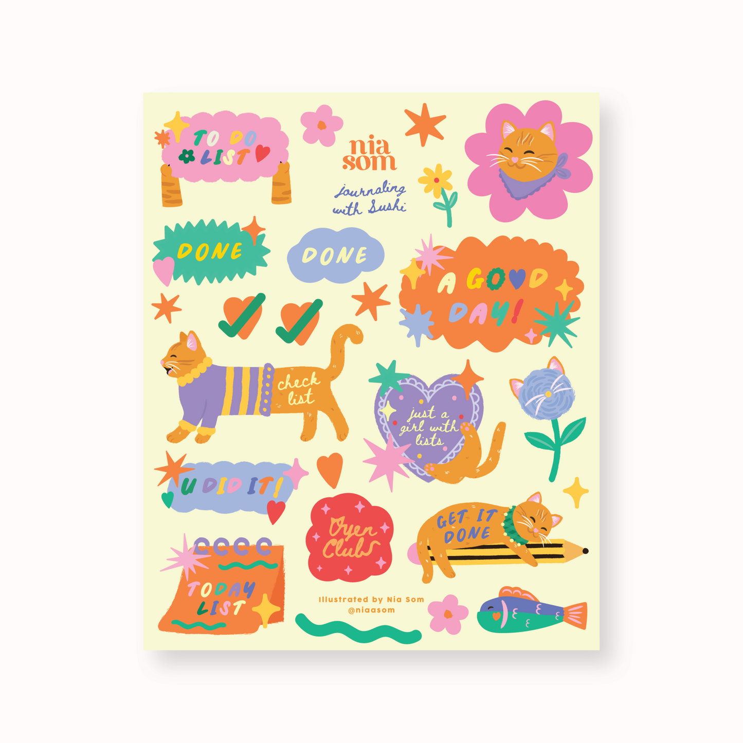 Journaling With Sushi Sticker Sheet