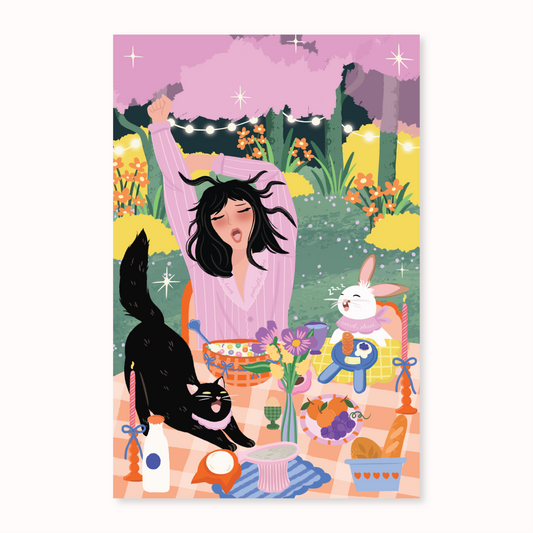 Sleepy Breakfast Club Postcard
